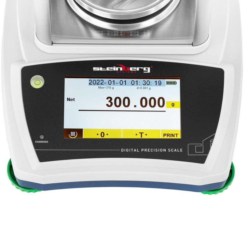 Analitiniai laboratoriniai svarstyklės su stikliniu dangteliu ir LCD jutikliniu skydeliu 300 g / 0,001 g