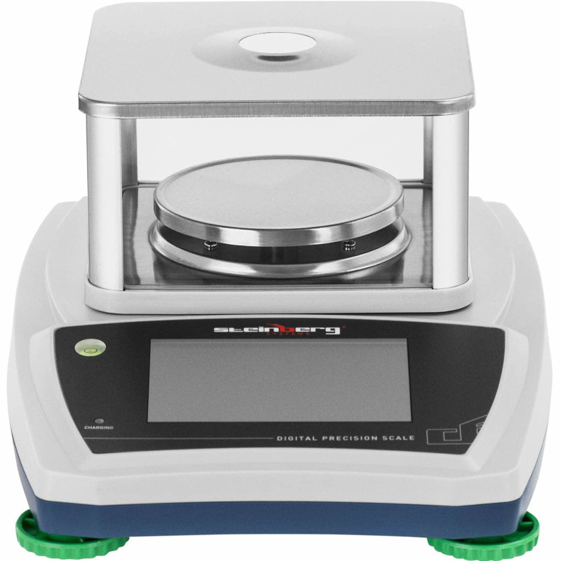 Analitiniai laboratoriniai svarstyklės su stikliniu dangteliu ir LCD jutikliniu skydeliu 300 g / 0,001 g