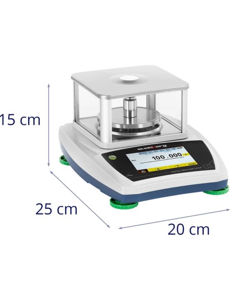 Analitiniai laboratoriniai svarstyklės su stikliniu dangteliu ir LCD jutikliniu skydeliu 300 g / 0,001 g