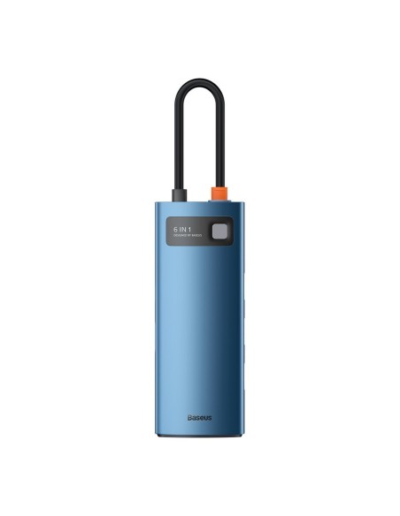 Daugiafunkcis HUB 6in1 USB-C maitinimo tiekimas 100W HDMI 4K 3xUSB 3.2 RJ45 mėlyna Daugiafunkcis HUB 6in1 USB-C maitinimo tiekimas 100W HDMI 4K 3xUSB 3.2 RJ45 mėlyna