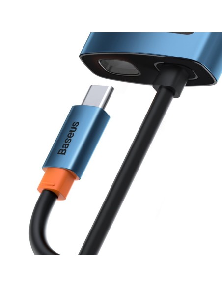 Daugiafunkcis HUB 6in1 USB-C maitinimo tiekimas 100W HDMI 4K 3xUSB 3.2 RJ45 mėlyna Daugiafunkcis HUB 6in1 USB-C maitinimo tiekimas 100W HDMI 4K 3xUSB 3.2 RJ45 mėlyna