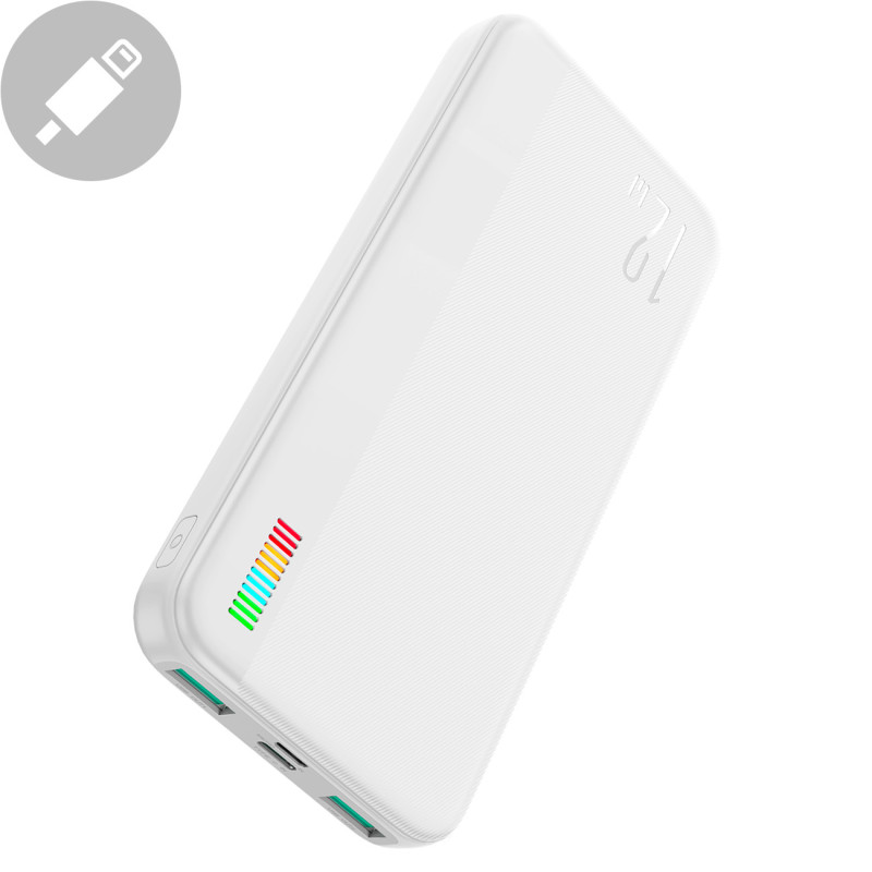 Powerbank 10000mAh Dazzling Series 12W balta