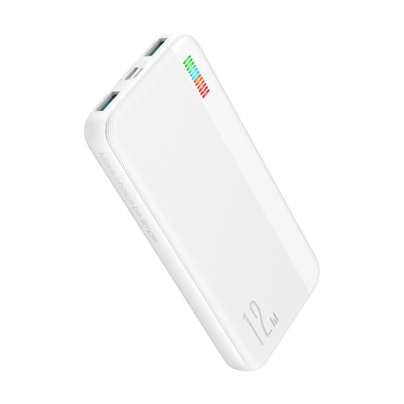 Powerbank 10000mAh Dazzling Series 12W balta