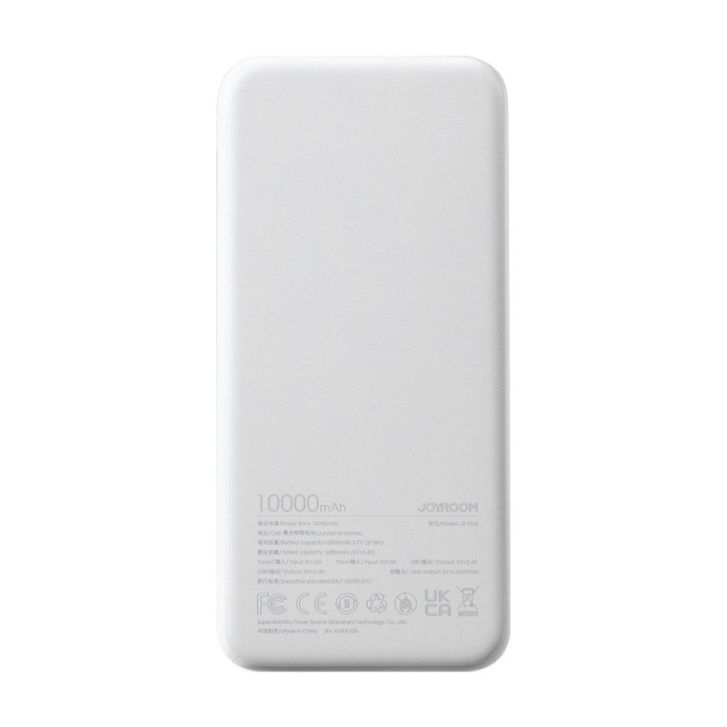Powerbank 10000mAh Dazzling Series 12W balta