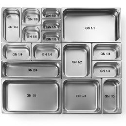 GN 1/2 perforuotas konteineris, aukštis 100 mm - Hendi 802427