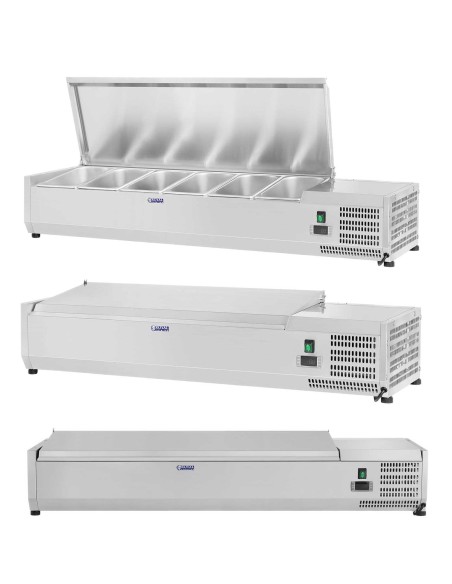 Aušinimo viršus su plieniniu dangteliu 6x GN1/3 140cm