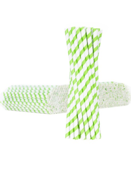 BIO ekologiški popieriniai šiaudeliai PAPER STRAWS storio 8/205mm - balti ir žali 500vnt. BIO ekologiški popieriniai šiaudeliai PAPER STRAWS storio 8/205mm - balti ir žali 500vnt.