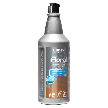 Grindų valiklis be dryžių, blizgesio, kvapo CLINEX Floral - Ocean 1L Grindų valiklis be dryžių, blizgesio, kvapo CLINEX Floral - Ocean 1L