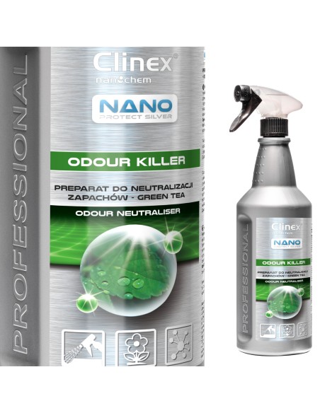 Oro gaiviklis kvapams neutralizuoti CLINEX Nano Protect Silver Odor Killer - Green Tea 1L Oro gaiviklis kvapams neutralizuoti CLINEX Nano Protect Silver Odor Killer - Green Tea 1L