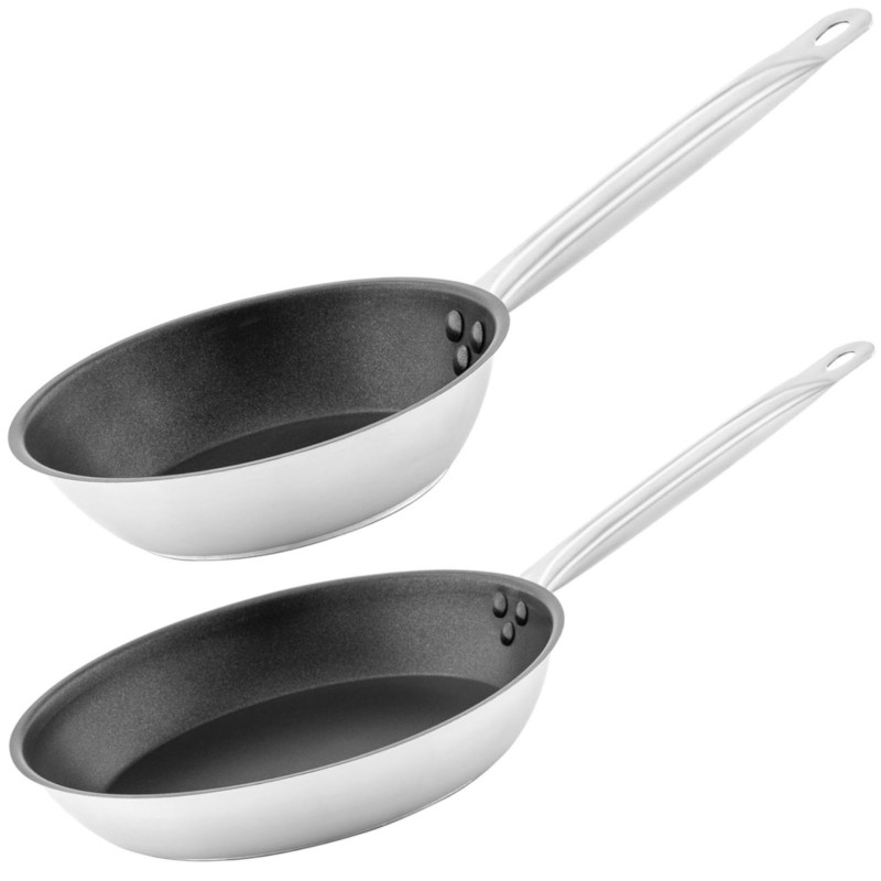 Plieninė keptuvė su nepridegančiu paviršiumi dujų indukcijai 20 cm 28 cm - 2 vnt Plieninė keptuvė su nepridegančiu paviršiumi dujų indukcijai 20 cm 28 cm - 2 vnt