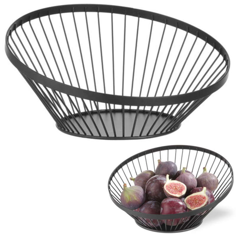 Krepšinis vielinis vaisių dubuo juodas su matiniu skersmuo. 280 mm – Hendi 427088 Krepšinis vielinis vaisių dubuo juodas su matiniu skersmuo. 280 mm – Hendi 427088