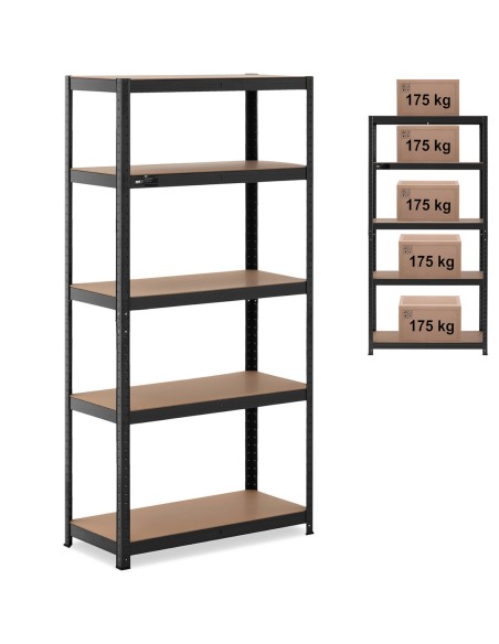 Metalinė laikymo lentyna 5 lentynos 875 kg 90 x 40 x 180 cm ledo mėlyna