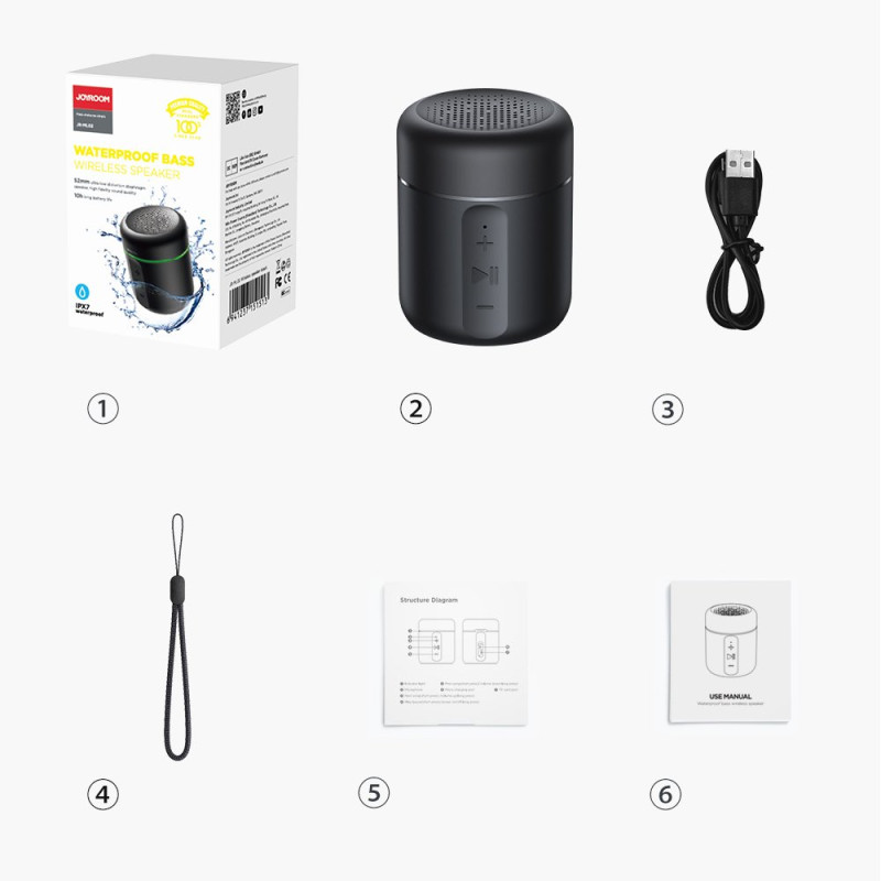 Nešiojamas belaidis Bluetooth garsiakalbis 5W juodas