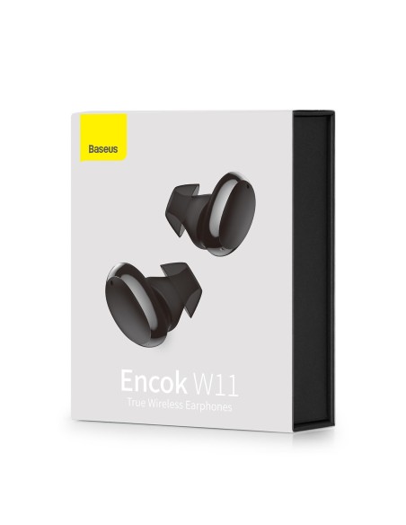 Belaidės į ausis įdedamos ausinės TWS Bluetooth 5.0 vandeniui atsparios Encok W11 juodos spalvos