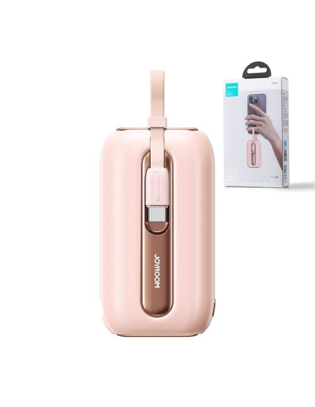 Powerbank 10000mAh Colorful Series 22,5W su USB-C ir iPhone Lightning laidais rožinės spalvos Powerbank 10000mAh Colorful Series 22,5W su USB-C ir iPhone Lightning laidais rožinės spalvos