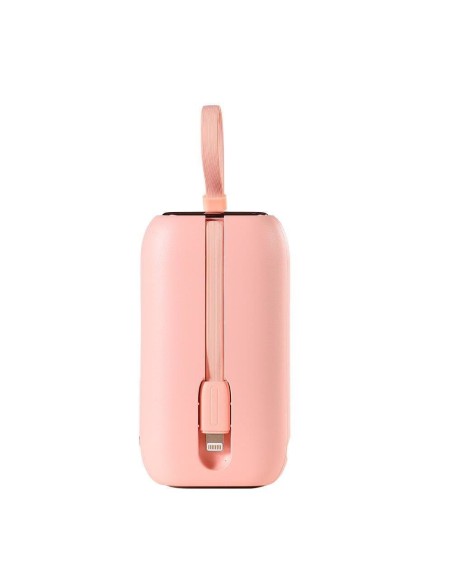 Powerbank 10000mAh Colorful Series 22,5W su USB-C ir iPhone Lightning laidais rožinės spalvos Powerbank 10000mAh Colorful Series 22,5W su USB-C ir iPhone Lightning laidais rožinės spalvos