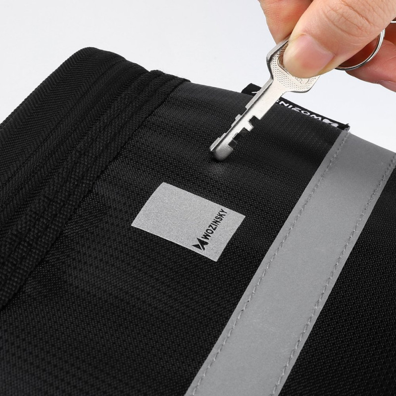 Dviračio vairo krepšys su telefono dėklu 2 l juodas