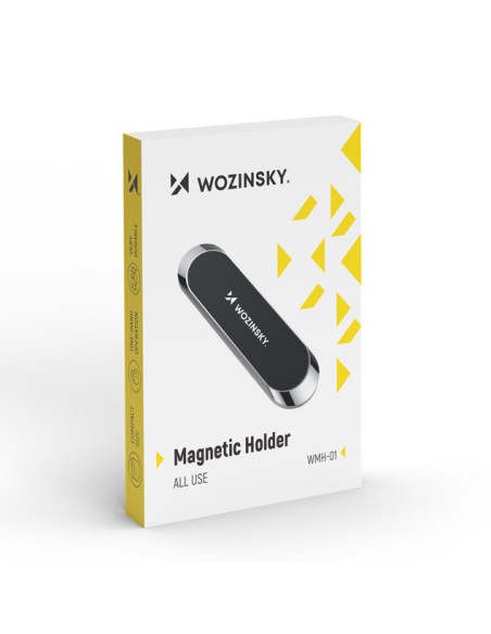 Juodas magnetinis telefono laikiklis prietaisų skydeliui