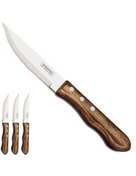 Churrasco JUMBO medinės rankenos kepsnių peilių rinkinys 4 vnt.ilgis 255 mm Churrasco JUMBO medinės rankenos kepsnių peilių rinkinys 4 vnt.ilgis 255 mm