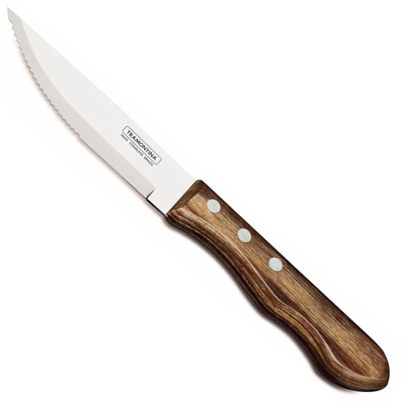 Churrasco JUMBO medinės rankenos kepsnių peilių rinkinys 4 vnt.ilgis 255 mm