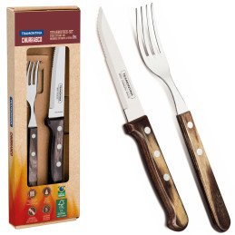 Nerūdijančio plieno kepsnių stalo įrankių rinkinys dovanų dėžutėje Churrasco GAUCHO rinkinys 2 el.