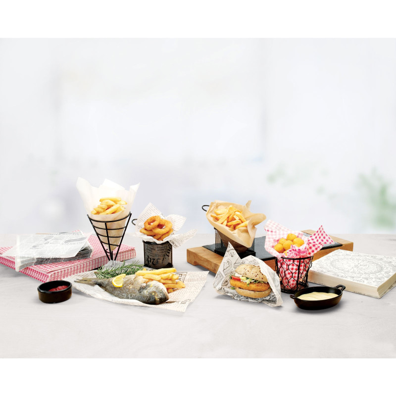 Pergamentinis popierius bulvyčių užkandžiams baltas 500 vnt 250x200 mm - Hendi 678237