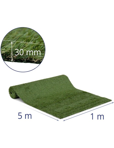 Dirbtinė žolė terasos balkonui minkšta 30 mm 14/10 cm 100 x 500 cm