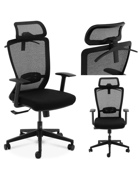 Ergonomiška biuro kėdė su tinkliniu atlošu, galvos atrama ir kabykla, aukštis 43-53 cm Ergonomiška biuro kėdė su tinkliniu atlošu, galvos atrama ir kabykla, aukštis 43-53 cm