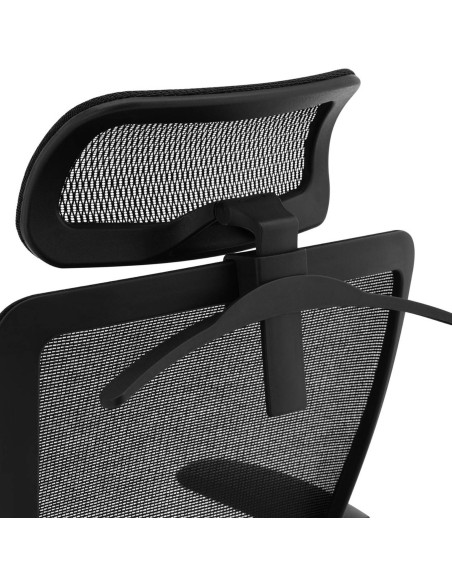 Ergonomiška biuro kėdė su tinkliniu atlošu, galvos atrama ir kabykla, aukštis 43-53 cm Ergonomiška biuro kėdė su tinkliniu atlošu, galvos atrama ir kabykla, aukštis 43-53 cm