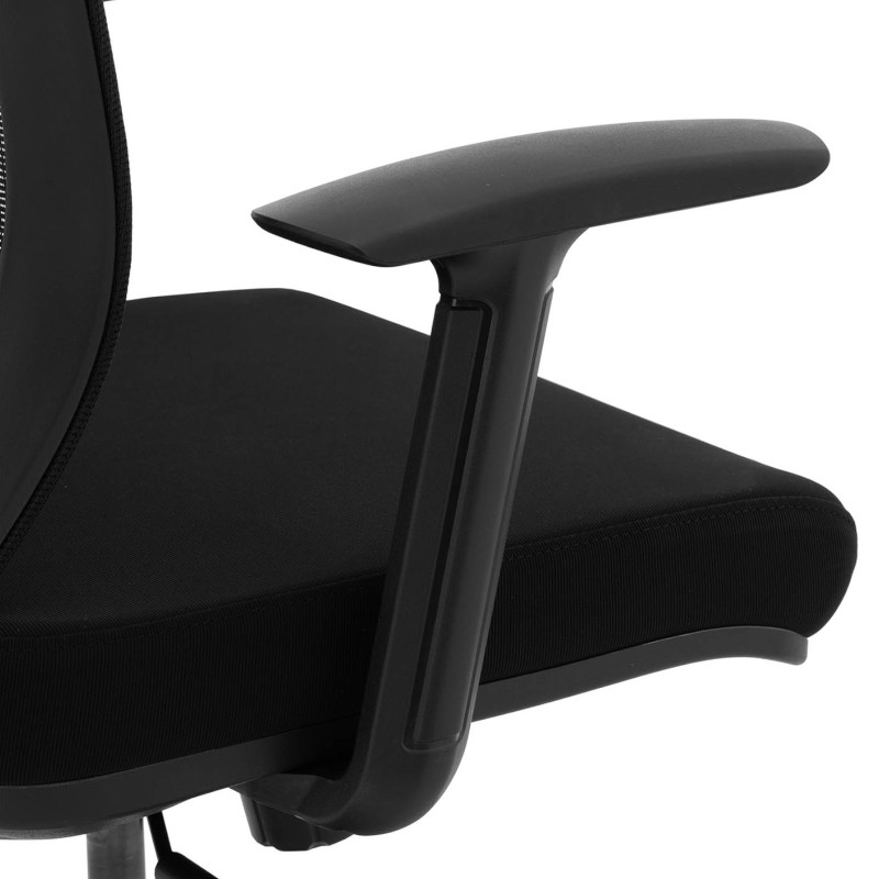 Ergonomiška biuro kėdė su tinkliniu atlošu, galvos atrama ir kabykla, aukštis 43-53 cm