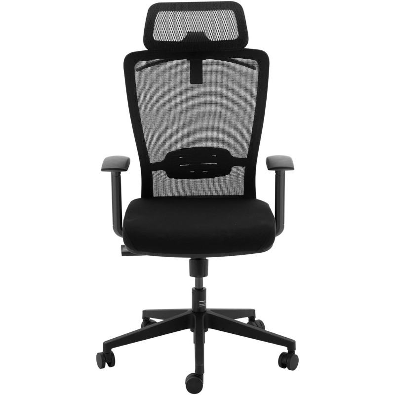 Ergonomiška biuro kėdė su tinkliniu atlošu, galvos atrama ir kabykla, aukštis 43-53 cm