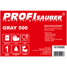 ProfiSauber GREY 500 pilkas pramoninis neaustinis audinys