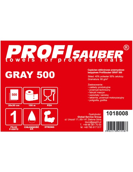 ProfiSauber GREY 500 pilkas pramoninis neaustinis audinys ProfiSauber GREY 500 pilkas pramoninis neaustinis audinys