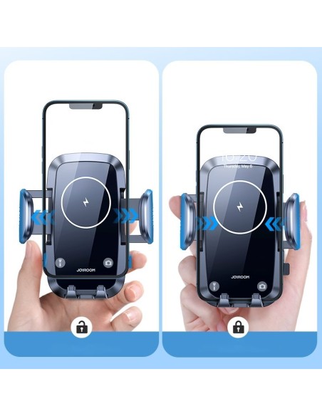 Qi pakrovėjas 15W automobilinis telefono laikiklis juodas Qi pakrovėjas 15W automobilinis telefono laikiklis juodas