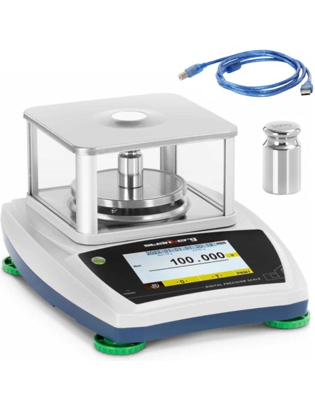 Analitiniai laboratoriniai svarstyklės su stikliniu dangteliu ir LCD jutikliniu skydeliu 120 g / 0,001 g Analitiniai laboratoriniai svarstyklės su stikliniu dangteliu ir LCD jutikliniu skydeliu 120 g / 0,001 g
