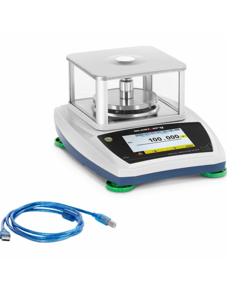 Analitiniai laboratoriniai svarstyklės su stikliniu dangteliu ir LCD jutikliniu skydeliu 120 g / 0,001 g Analitiniai laboratoriniai svarstyklės su stikliniu dangteliu ir LCD jutikliniu skydeliu 120 g / 0,001 g