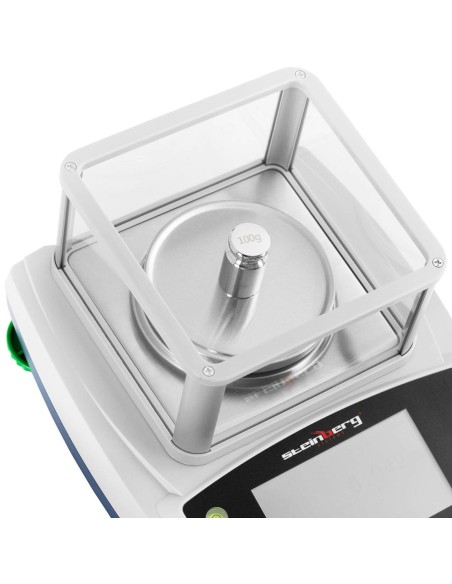 Analitiniai laboratoriniai svarstyklės su stikliniu dangteliu ir LCD jutikliniu skydeliu 120 g / 0,001 g Analitiniai laboratoriniai svarstyklės su stikliniu dangteliu ir LCD jutikliniu skydeliu 120 g / 0,001 g