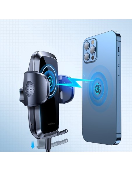 Qi pakrovėjas 15W automobilinis telefono laikiklis juodas Qi pakrovėjas 15W automobilinis telefono laikiklis juodas