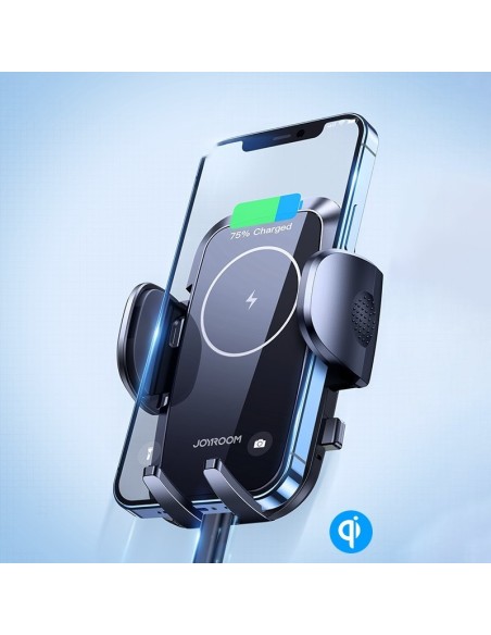 Qi pakrovėjas 15W automobilinis telefono laikiklis juodas Qi pakrovėjas 15W automobilinis telefono laikiklis juodas