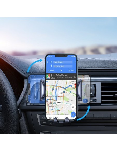 Qi pakrovėjas 15W automobilinis telefono laikiklis juodas Qi pakrovėjas 15W automobilinis telefono laikiklis juodas
