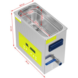 Skalbyklė ultragarsinis vonios valytuvas LED 6,5 l 180 W