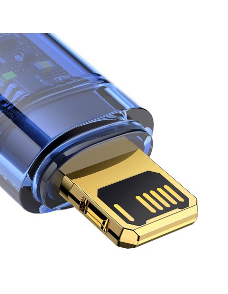 Explorer serijos kabelis USB laidas iPhone Lightning 2.4A 2m mėlynas Explorer serijos kabelis USB laidas iPhone Lightning 2.4A 2m mėlynas