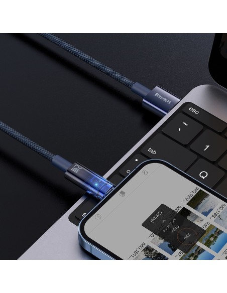 Explorer serijos kabelis USB laidas iPhone Lightning 2.4A 2m mėlynas Explorer serijos kabelis USB laidas iPhone Lightning 2.4A 2m mėlynas