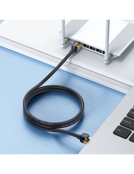 Septynių spartų greitas tinklo kabelis RJ45 Cat 7 10Gbps 2m juodas Septynių spartų greitas tinklo kabelis RJ45 Cat 7 10Gbps 2m juodas