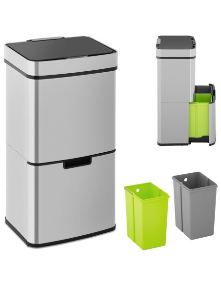 Automatinė bekontaktė šiukšlių dėžė su judesio jutikliu 30 cm - 3 dėžės 67 l Automatinė bekontaktė šiukšlių dėžė su judesio jutikliu 30 cm - 3 dėžės 67 l