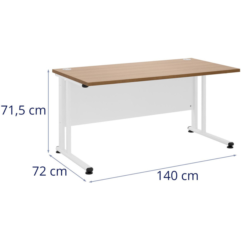Kompiuterio stalas ant metalinio rėmo 140 x 73 cm baltas