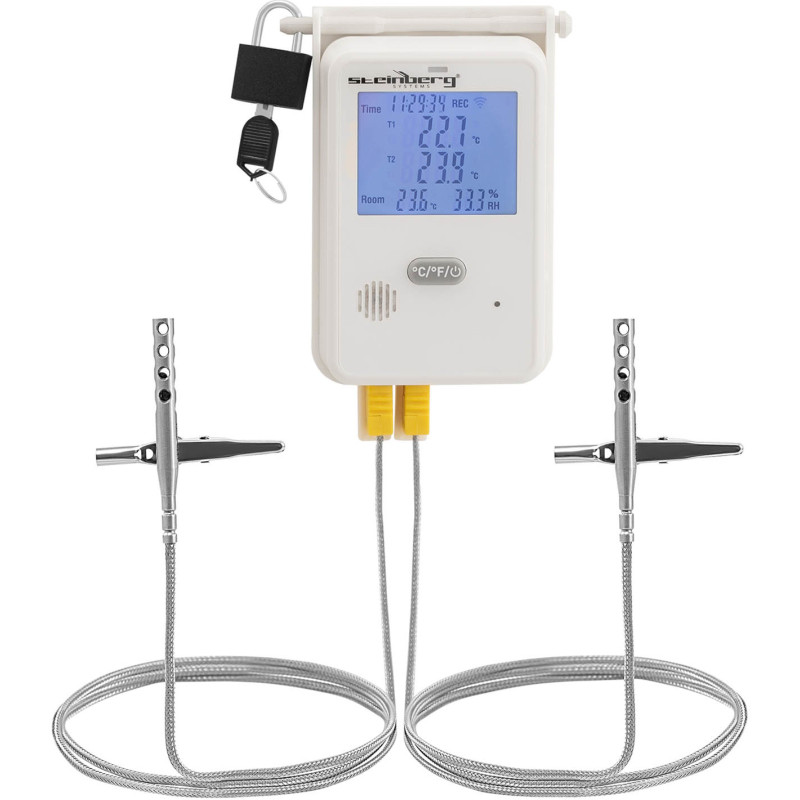 Termo-higrometro temperatūros ir drėgmės registratorius LCD USB Wi-Fi diapazonas 0-100% -50-350C