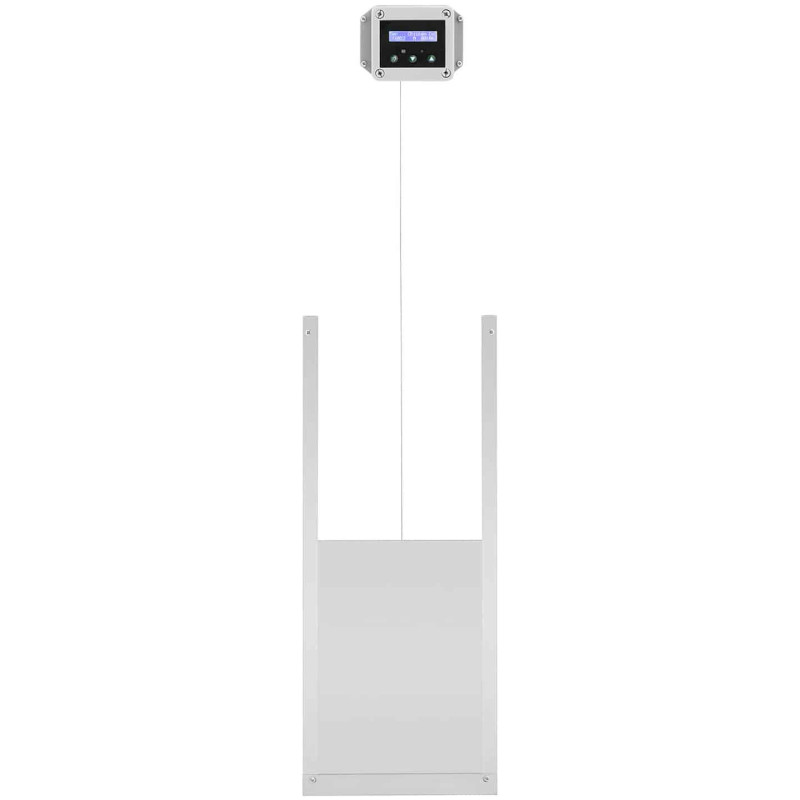 Automatinis vištidės durų atvartas su šviesos jutikliu, maitinamas baterijomis 6V LCD
