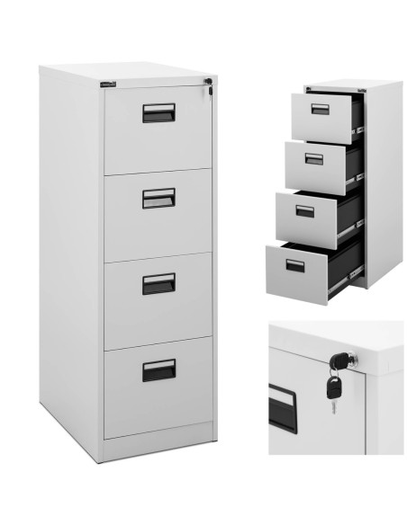 Rakinama metalinė bylų spinta - 4 stalčiai Rakinama metalinė bylų spinta - 4 stalčiai