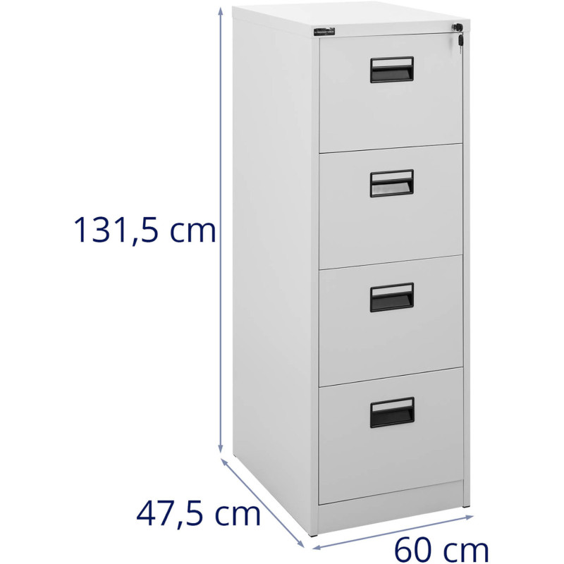 Rakinama metalinė bylų spinta - 4 stalčiai